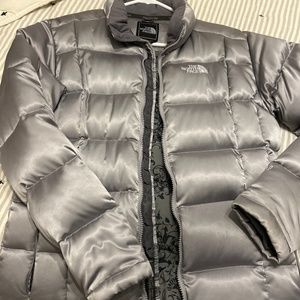 The North Face silver jacket